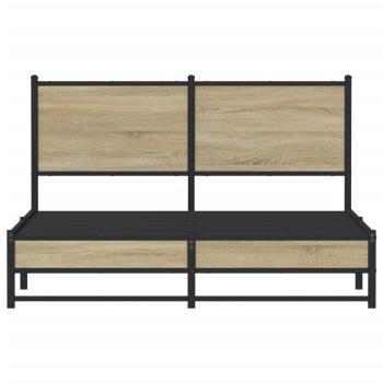 Metallbett ohne Matratze Sonoma-Eiche 150x200 cm