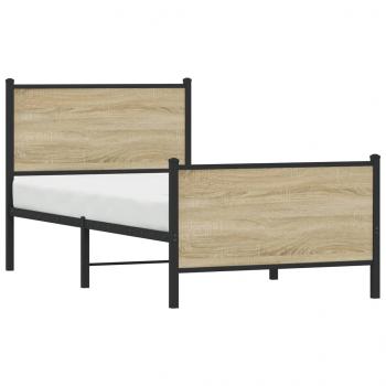 Metallbett ohne Matratze Sonoma-Eiche 75x190 cm