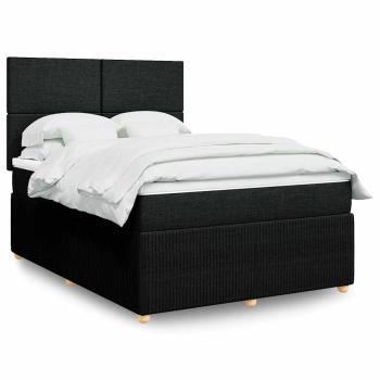 ARDEBO.de - Boxspringbett mit Matratze Schwarz 140x190 cm Stoff