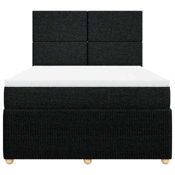Boxspringbett mit Matratze Schwarz 140x190 cm Stoff