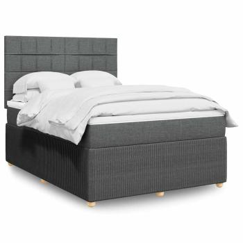 ARDEBO.de - Boxspringbett mit Matratze Dunkelgrau 140x190 cm Stoff
