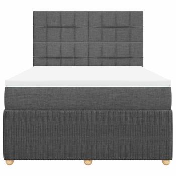 Boxspringbett mit Matratze Dunkelgrau 140x190 cm Stoff