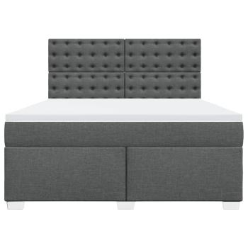 Boxspringbett mit Matratze Dunkelgrau 180x200 cm Stoff
