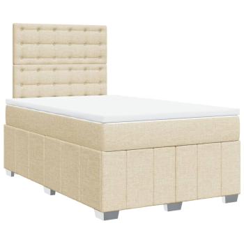 Boxspringbett mit Matratze Creme 120x200 cm Stoff