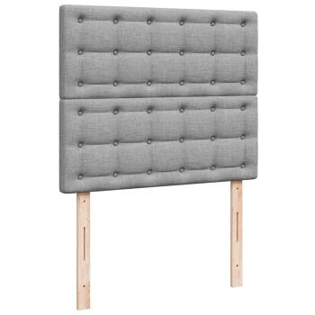 Boxspringbett mit Matratze Hellgrau 120x190 cm Stoff