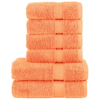 ARDEBO.de - 6 tlg. Premium-Handtuch-Set SOLUND Orange 600 g/m²