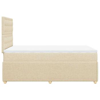 ARDEBO.de - Boxspringbett mit Matratze Creme 120x200 cm Stoff