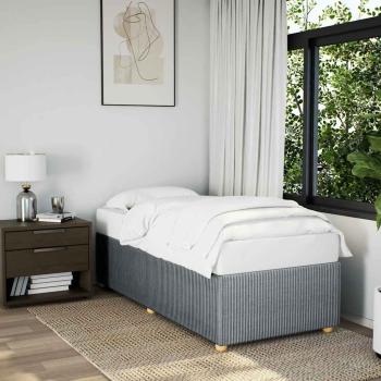 ARDEBO.de - Bettgestell ohne Matratze Hellgrau 90x200 cm Stoff