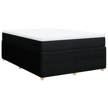 Boxspringbett mit Matratze Schwarz 140x190 cm Stoff