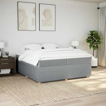 Boxspringbett mit Matratze Hellgrau 200x200 cm Stoff