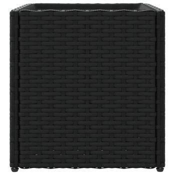 Pflanzkübel Schwarz 36x30x32 cm Poly Rattan