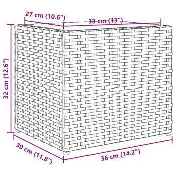 Pflanzkübel Schwarz 36x30x32 cm Poly Rattan