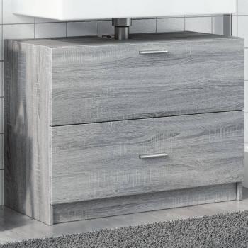 ARDEBO.de - Waschbeckenunterschrank Grau Sonoma 78x37x59 cm Holzwerkstoff