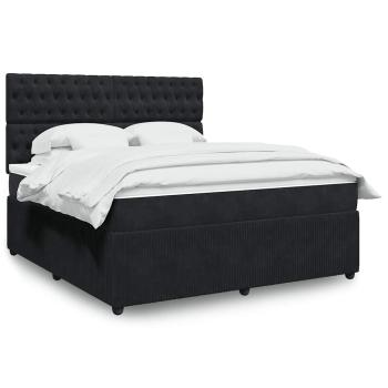 ARDEBO.de - Boxspringbett mit Matratze Schwarz 180x200 cm Samt