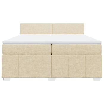 Boxspringbett mit Matratze Creme 200x200 cm Stoff