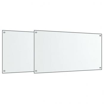 Küchenrückwände 2 Stk. Transparent 80x60 cm Hartglas