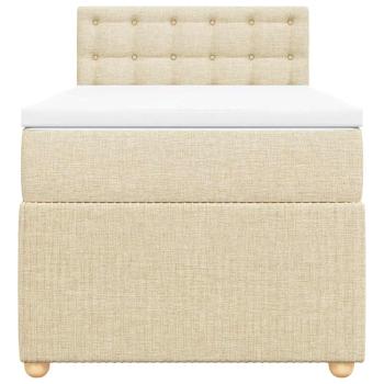 Boxspringbett mit Matratze Creme 90x200 cm Stoff