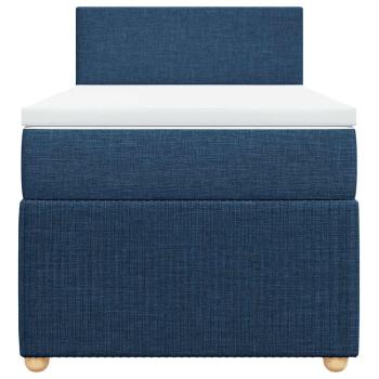 Boxspringbett mit Matratze Blau 100x200 cm Stoff
