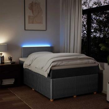 Boxspringbett mit Matratze Hellgrau 120x200 cm Stoff