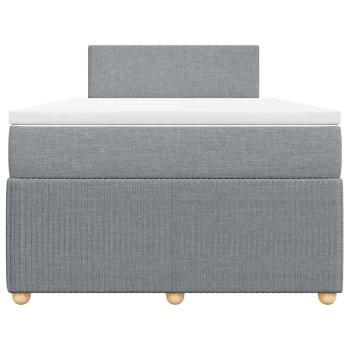 Boxspringbett mit Matratze Hellgrau 120x200 cm Stoff