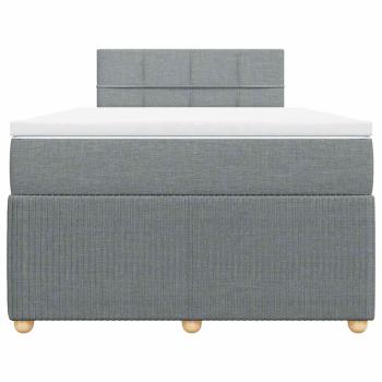 Boxspringbett mit Matratze Hellgrau 120x200 cm Stoff