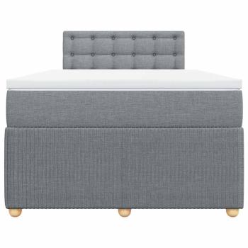 Boxspringbett mit Matratze Hellgrau 120x200 cm Stoff
