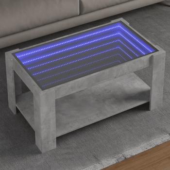ARDEBO.de - LED-Couchtisch Betongrau 93x53x45 cm Holzwerkstoff