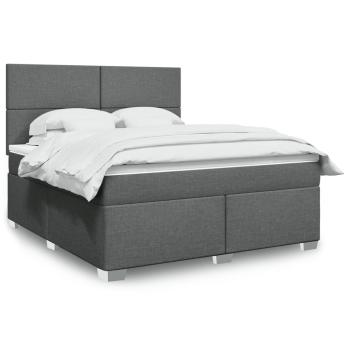 ARDEBO.de - Boxspringbett mit Matratze Dunkelgrau 180x200 cm Stoff