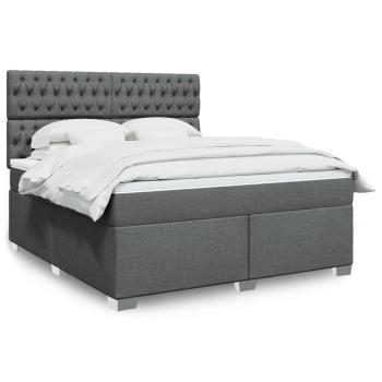 ARDEBO.de - Boxspringbett mit Matratze Dunkelgrau 180x200 cm Stoff