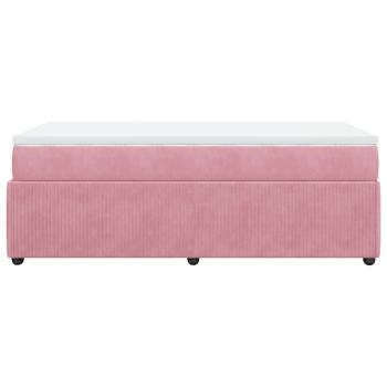 Boxspringbett mit Matratze Rosa 80x200 cm Samt