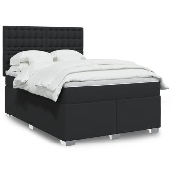 ARDEBO.de - Boxspringbett mit Matratze Schwarz 140x190 cm Kunstleder