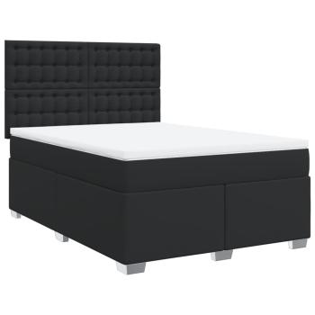 Boxspringbett mit Matratze Schwarz 140x190 cm Kunstleder