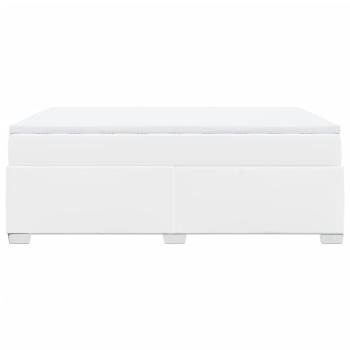 Boxspringbett mit Matratze Weiß 160x200 cm Kunstleder