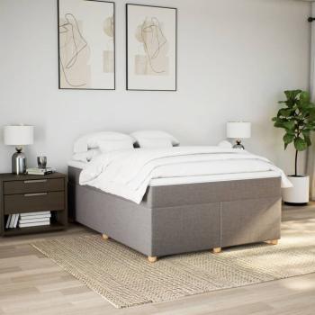 Boxspringbett mit Matratze Taupe 140x190 cm Stoff