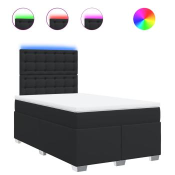 Boxspringbett mit Matratze Schwarz 120x190 cm Kunstleder