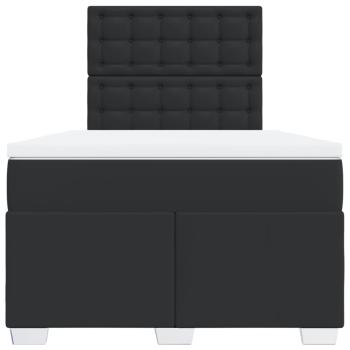 Boxspringbett mit Matratze Schwarz 120x190 cm Kunstleder