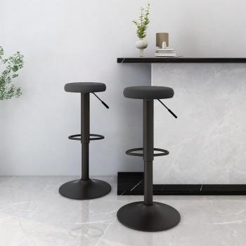 ARDEBO.de - Barhocker 2 Stk. Schwarz Samt