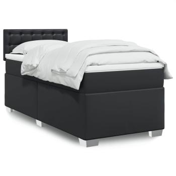 ARDEBO.de - Boxspringbett mit Matratze Schwarz 90x190 cm Kunstleder