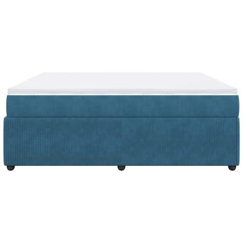 Boxspringbett mit Matratze Dunkelblau 200x200 cm Samt