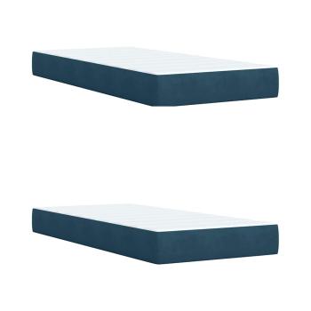 Boxspringbett mit Matratze Dunkelblau 200x200 cm Samt