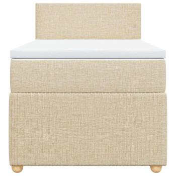 Boxspringbett mit Matratze Creme 80x200 cm Stoff