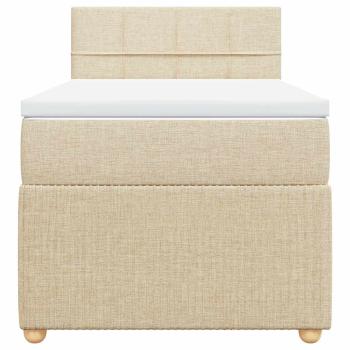 Boxspringbett mit Matratze Creme 80x200 cm Stoff