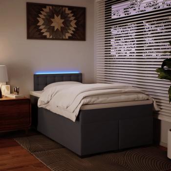Boxspringbett mit Matratze Grau 120x190 cm Kunstleder