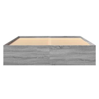 Bettgestell Grau Sonoma 150x200 cm Holzwerkstoff