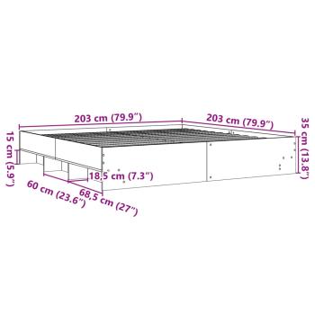 Bettgestell Schwarz 200x200 cm Holzwerkstoff