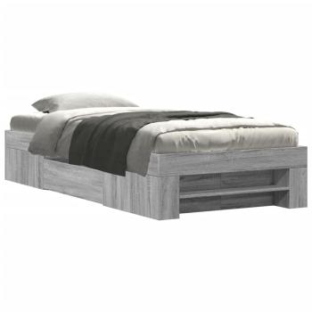 Bettgestell Grau Sonoma 100x200 cm Holzwerkstoff