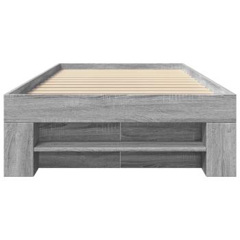 Bettgestell Grau Sonoma 100x200 cm Holzwerkstoff