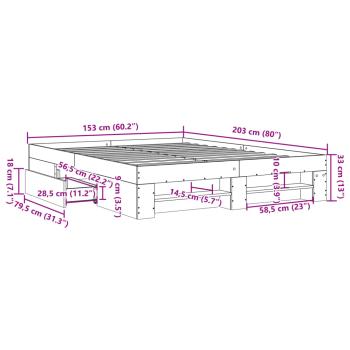 Bettgestell Schwarz 150x200 cm Holzwerkstoff