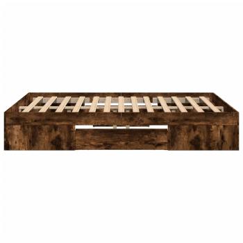 Bettgestell ohne Matratze Räuchereiche 140x190 cm Holzwerkstoff