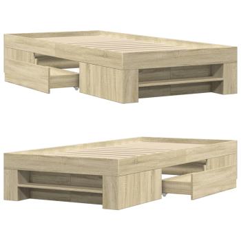 Bettgestell ohne Matratze Sonoma-Eiche 90x190 cm Holzwerkstoff